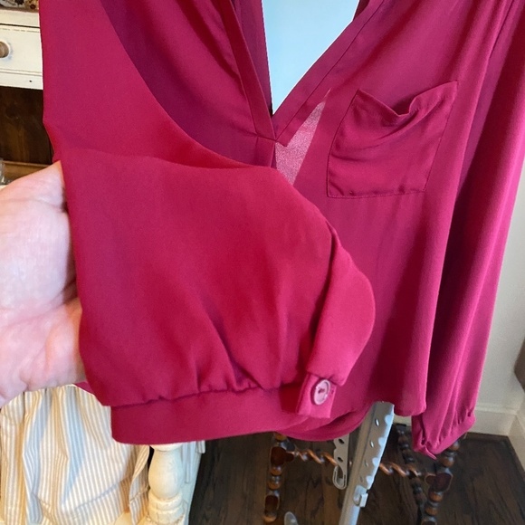 Astr Burgundy Blouse Size M - Picture 5 of 8